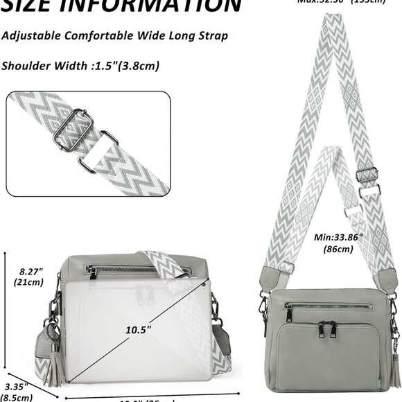 Crossbody Bags for Women MultiPockets Purses for Women Vegan Leather Shoulder Ba - Picture 3 of 8